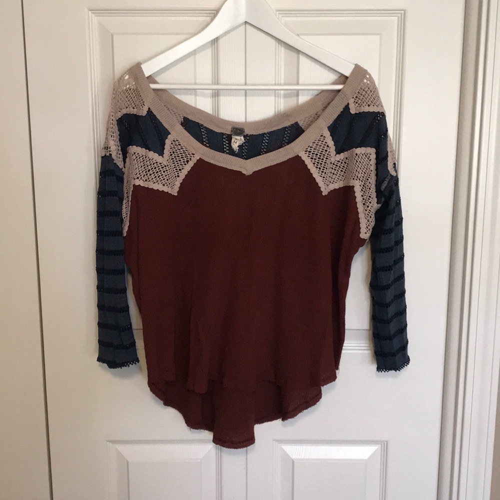 Free People Thermal/Knit Wide Neck Too